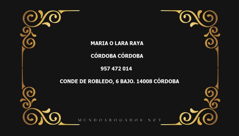 abogado Maria O Lara Raya en la localidad de Córdoba