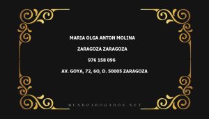 abogado Maria Olga Anton Molina en la localidad de Zaragoza