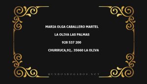 abogado Maria Olga Caballero Martel en la localidad de La Oliva