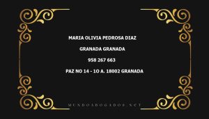 abogado Maria Olivia Pedrosa Diaz en la localidad de Granada