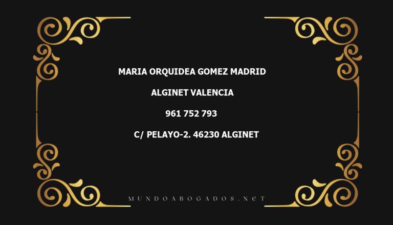 abogado Maria Orquidea Gomez Madrid en la localidad de Alginet