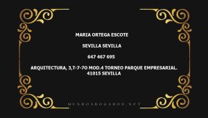 abogado Maria Ortega Escote en la localidad de Sevilla