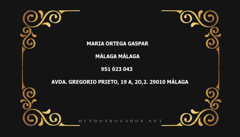 abogado Maria Ortega Gaspar en la localidad de Málaga