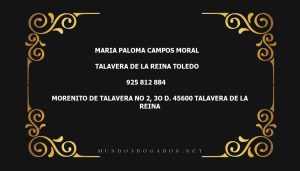 abogado Maria Paloma Campos Moral en la localidad de Talavera de la Reina