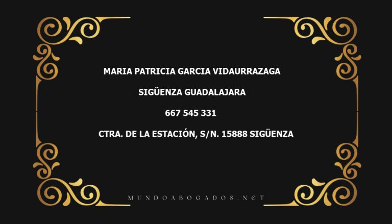 abogado Maria Patricia Garcia Vidaurrazaga en la localidad de Sigüenza