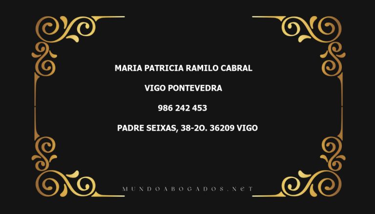 abogado Maria Patricia Ramilo Cabral en la localidad de Vigo