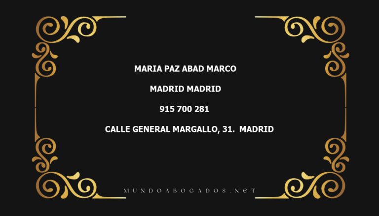 abogado Maria Paz Abad Marco en la localidad de Madrid