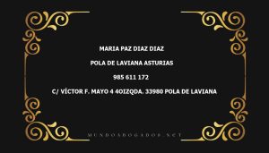 abogado Maria Paz Diaz Diaz en la localidad de Pola de Laviana