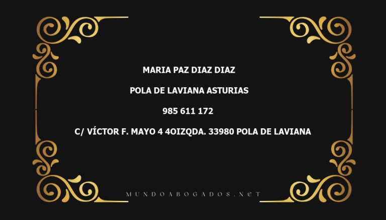 abogado Maria Paz Diaz Diaz en la localidad de Pola de Laviana