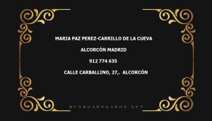 abogado Maria Paz Perez-Carrillo De La Cueva en la localidad de Alcorcón