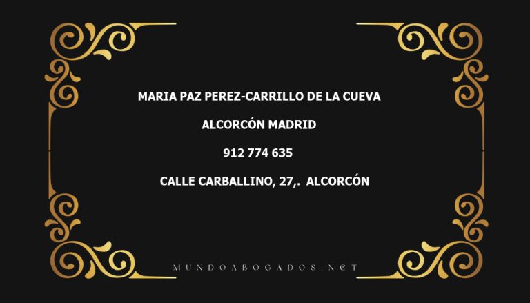 abogado Maria Paz Perez-Carrillo De La Cueva en la localidad de Alcorcón