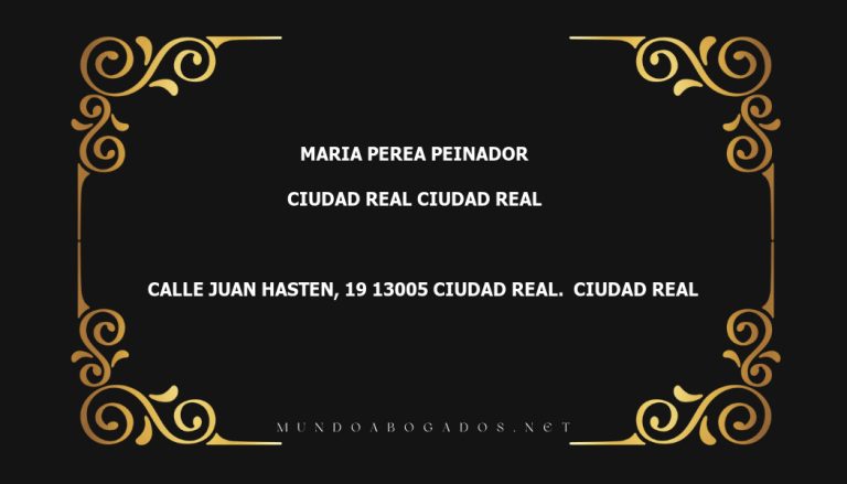 abogado Maria Perea Peinador en la localidad de Ciudad Real