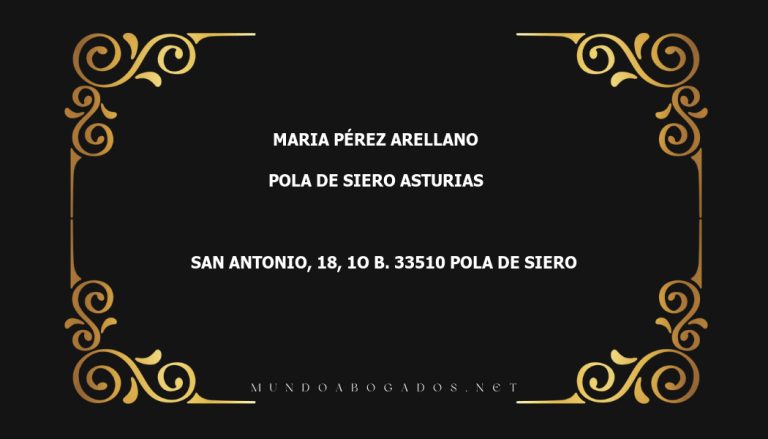 abogado Maria Pérez Arellano en la localidad de Pola de Siero