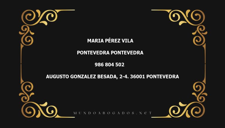 abogado Maria Pérez Vila en la localidad de Pontevedra