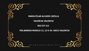 abogado Maria Pilar Alcaide Capilla en la localidad de Valencia