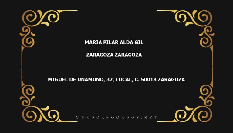 abogado Maria Pilar Alda Gil en la localidad de Zaragoza