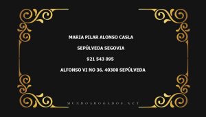 abogado Maria Pilar Alonso Casla en la localidad de Sepúlveda