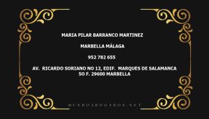 abogado Maria Pilar Barranco Martinez en la localidad de Marbella