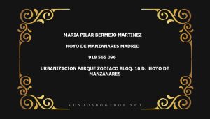 abogado Maria Pilar Bermejo Martinez en la localidad de Hoyo de Manzanares