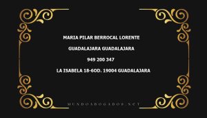 abogado Maria Pilar Berrocal Lorente en la localidad de Guadalajara