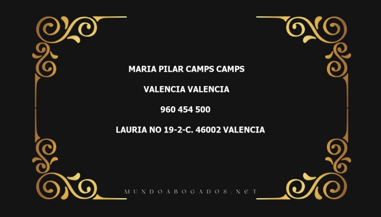 abogado Maria Pilar Camps Camps en la localidad de Valencia