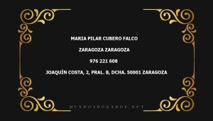 abogado Maria Pilar Cubero Falco en la localidad de Zaragoza