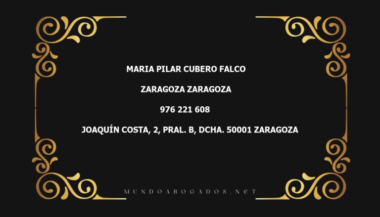 abogado Maria Pilar Cubero Falco en la localidad de Zaragoza