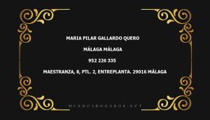 abogado Maria Pilar Gallardo Quero en la localidad de Málaga