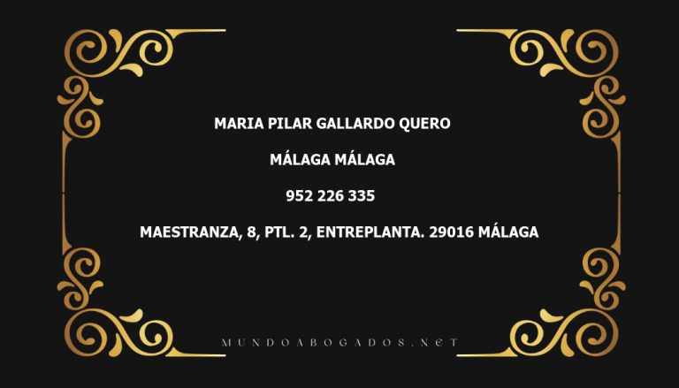 abogado Maria Pilar Gallardo Quero en la localidad de Málaga