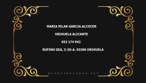 abogado Maria Pilar Garcia Alcocer en la localidad de Orihuela