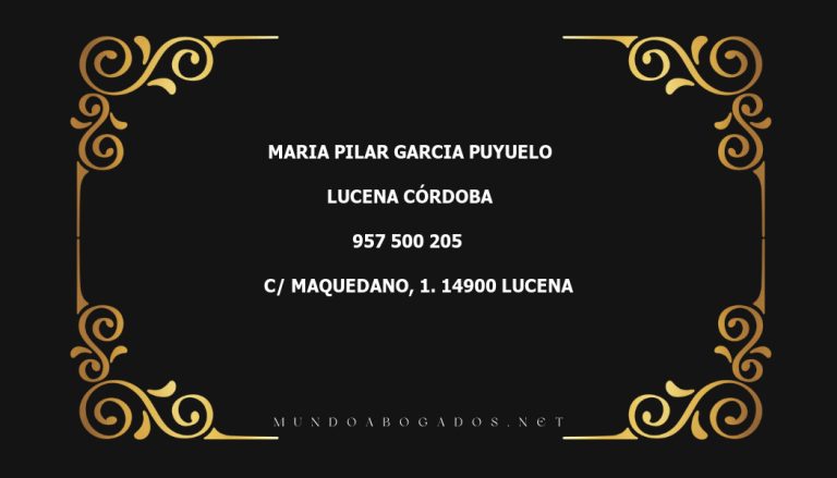 abogado Maria Pilar Garcia Puyuelo en la localidad de Lucena