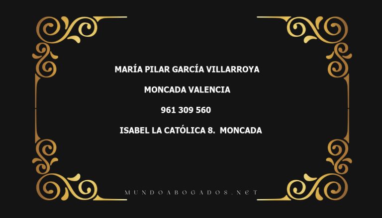 abogado María Pilar García Villarroya en la localidad de Moncada