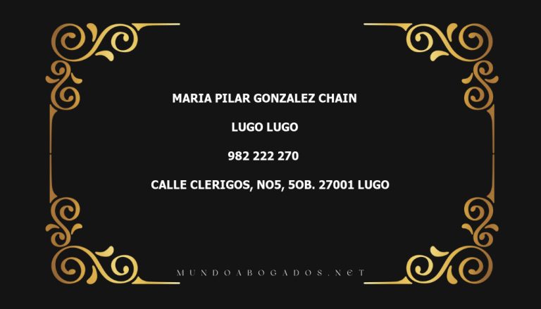 abogado Maria Pilar Gonzalez Chain en la localidad de Lugo