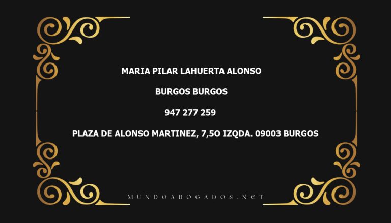 abogado Maria Pilar Lahuerta Alonso en la localidad de Burgos