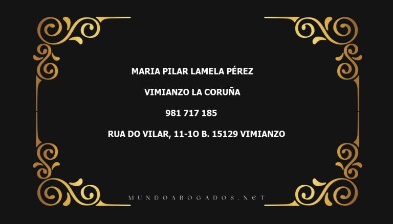 abogado Maria Pilar Lamela Pérez en la localidad de Vimianzo