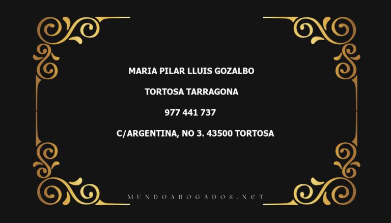 abogado Maria Pilar Lluis Gozalbo en la localidad de Tortosa