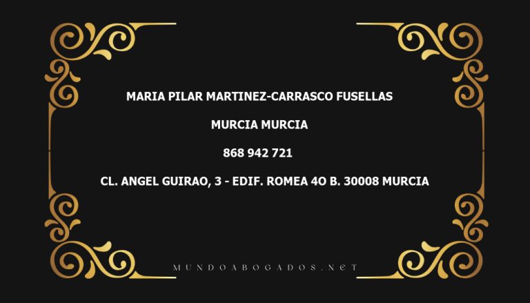 abogado Maria Pilar Martinez-Carrasco Fusellas en la localidad de Murcia