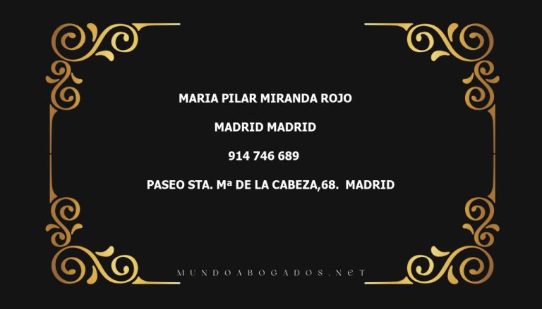 abogado Maria Pilar Miranda Rojo en la localidad de Madrid