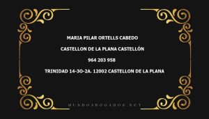 abogado Maria Pilar Ortells Cabedo en la localidad de Castellon de la Plana