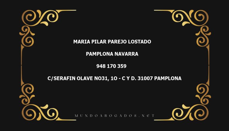 abogado Maria Pilar Parejo Lostado en la localidad de Pamplona