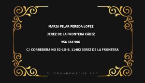 abogado Maria Pilar Pereda Lopez en la localidad de Jerez de la Frontera