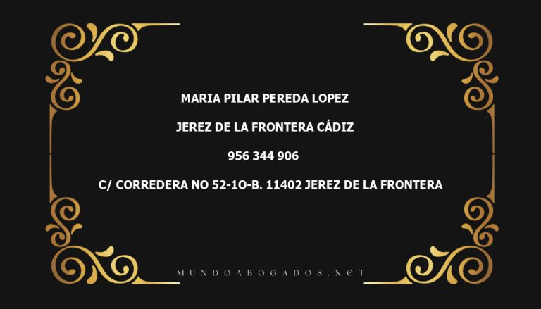 abogado Maria Pilar Pereda Lopez en la localidad de Jerez de la Frontera