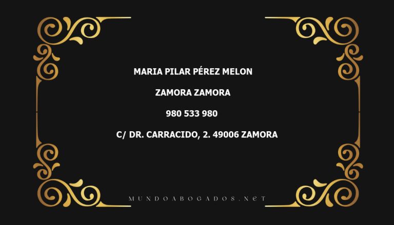 abogado Maria Pilar Pérez Melon en la localidad de Zamora