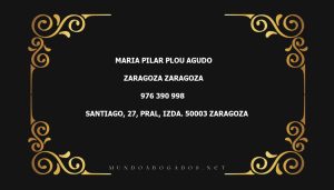 abogado Maria Pilar Plou Agudo en la localidad de Zaragoza