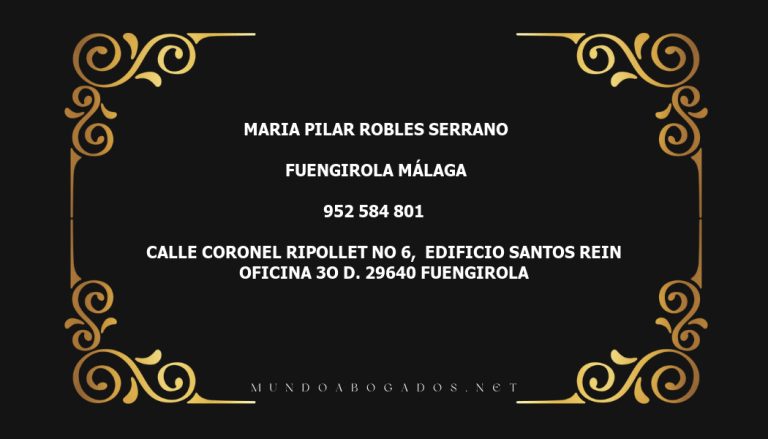 abogado Maria Pilar Robles Serrano en la localidad de Fuengirola