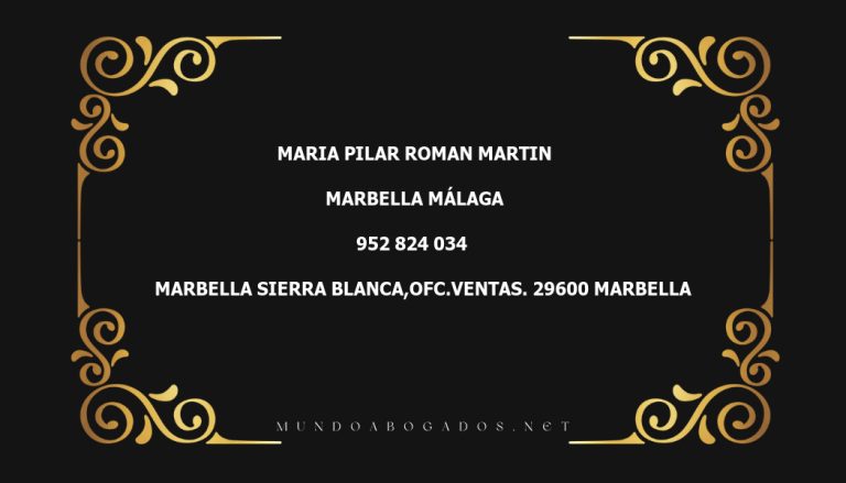 abogado Maria Pilar Roman Martin en la localidad de Marbella