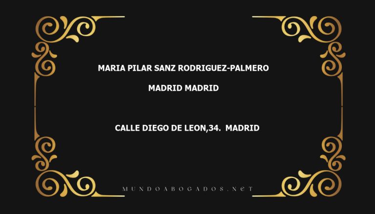 abogado Maria Pilar Sanz Rodriguez-Palmero en la localidad de Madrid