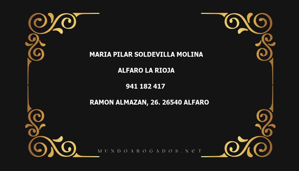 abogado Maria Pilar Soldevilla Molina en la localidad de Alfaro