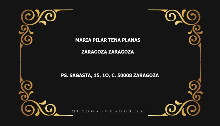 abogado Maria Pilar Tena Planas en la localidad de Zaragoza