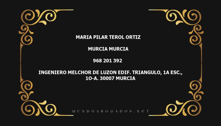 abogado Maria Pilar Terol Ortiz en la localidad de Murcia